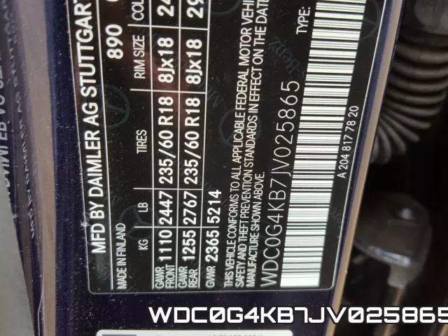 WDC0G4KB7JV025865 фото 2