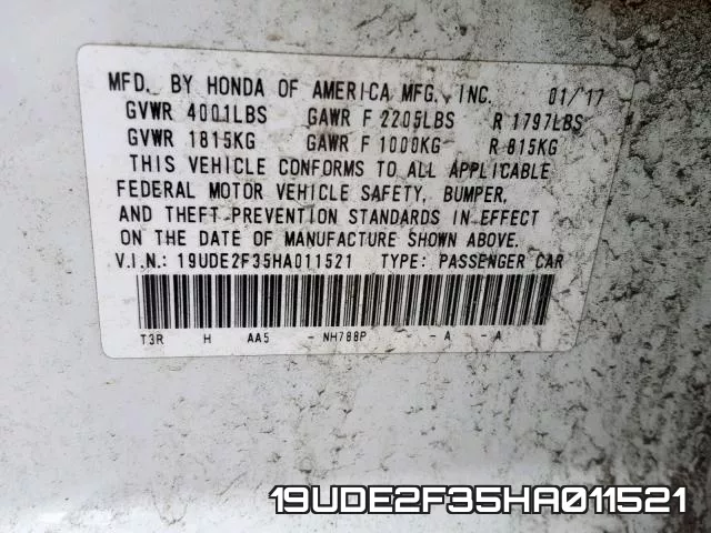 19UDE2F35HA011521 фото 2