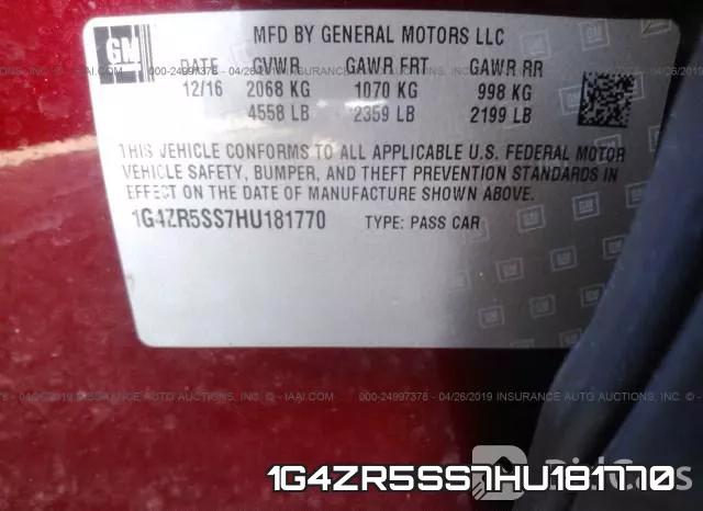 1G4ZR5SS7HU181770 фото 10
