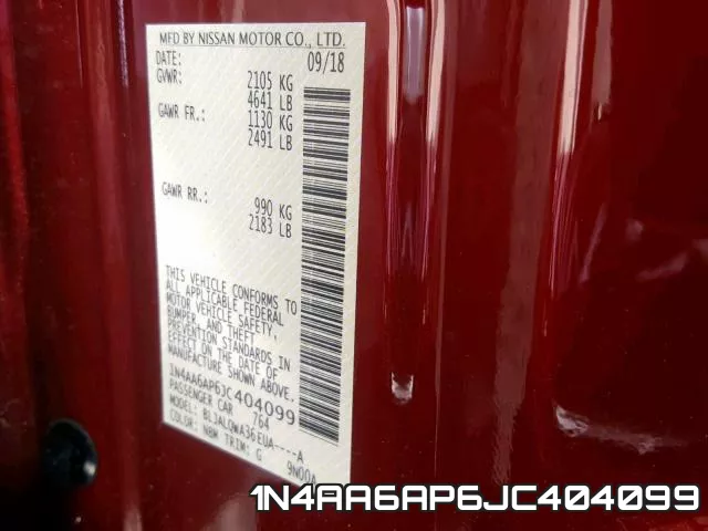 1N4AA6AP6JC404099 фото 2