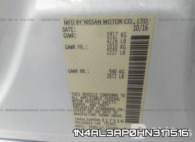 1N4AL3AP0HN317516 фото 10