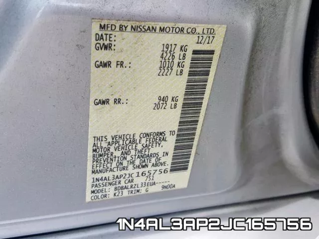 1N4AL3AP2JC165756 фото 2
