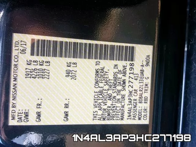 1N4AL3AP3HC277198 фото 2