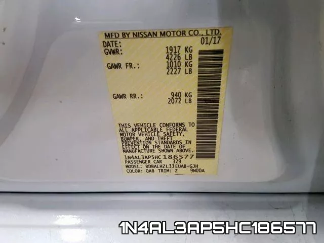 1N4AL3AP5HC186577 фото 2