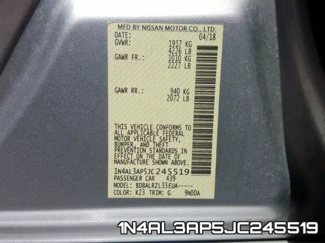 1N4AL3AP5JC245519 фото 2