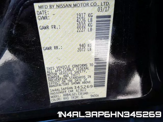 1N4AL3AP6HN345269 фото 2