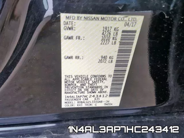 1N4AL3AP7HC243412 фото 2