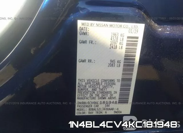 1N4BL4CV4KC181948 фото 10