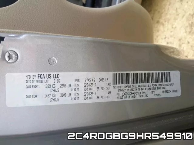2C4RDGBG9HR549910 фото 2