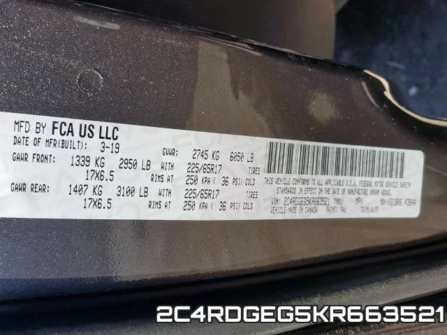 2C4RDGEG5KR663521 фото 2