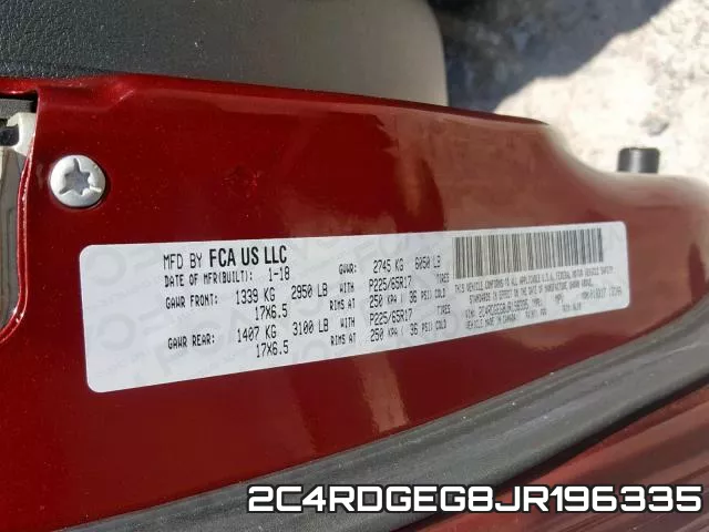 2C4RDGEG8JR196335 фото 2