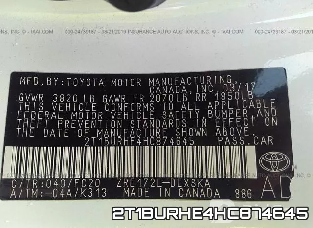 2T1BURHE4HC874645 фото 10