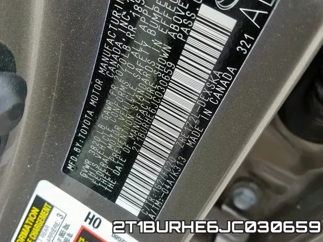 2T1BURHE6JC030659 фото 2