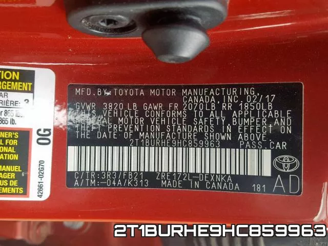 2T1BURHE9HC859963 фото 2
