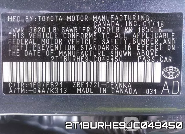 2T1BURHE9JC049450 фото 10