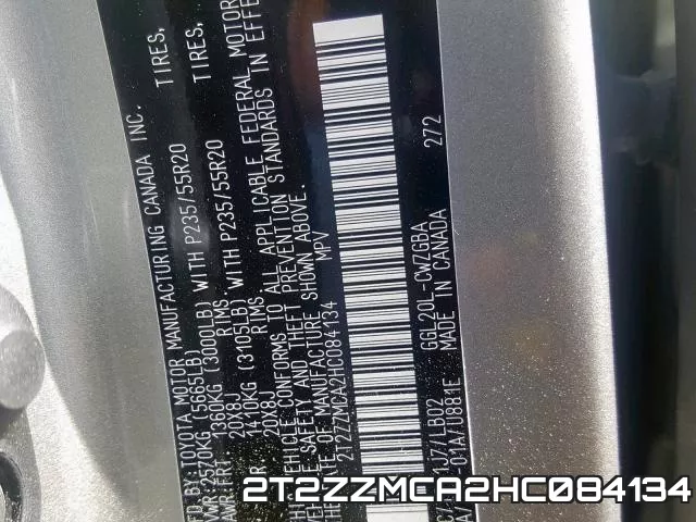 2T2ZZMCA2HC084134 фото 2