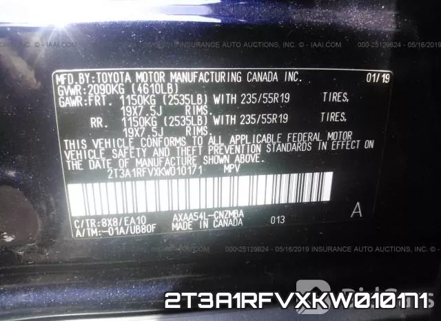 2T3A1RFVXKW010171 фото 10
