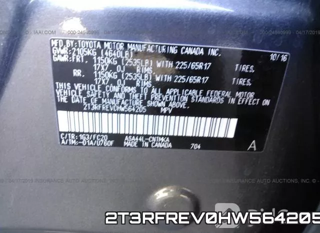 2T3RFREV0HW564205 фото 10