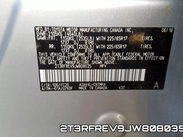 2T3RFREV9JW808035 фото 2