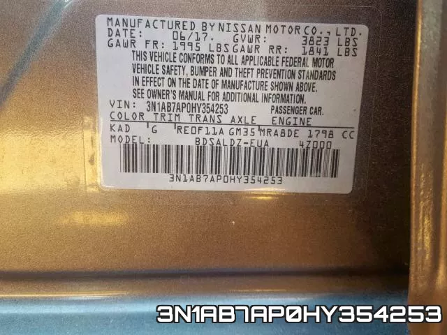 3N1AB7AP0HY354253 фото 2