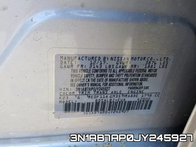 3N1AB7AP0JY245927 фото 2