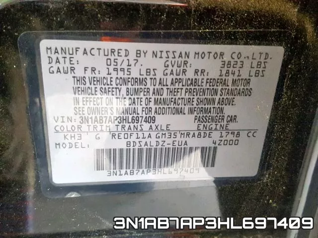 3N1AB7AP3HL697409 фото 2