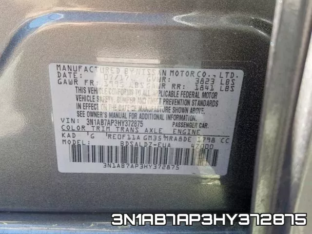3N1AB7AP3HY372875 фото 2