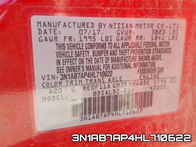 3N1AB7AP4HL710622 фото 2