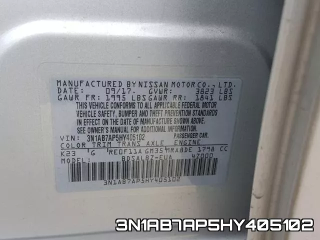 3N1AB7AP5HY405102 фото 2