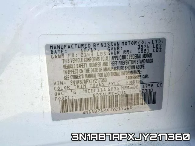 3N1AB7APXJY217360 фото 2