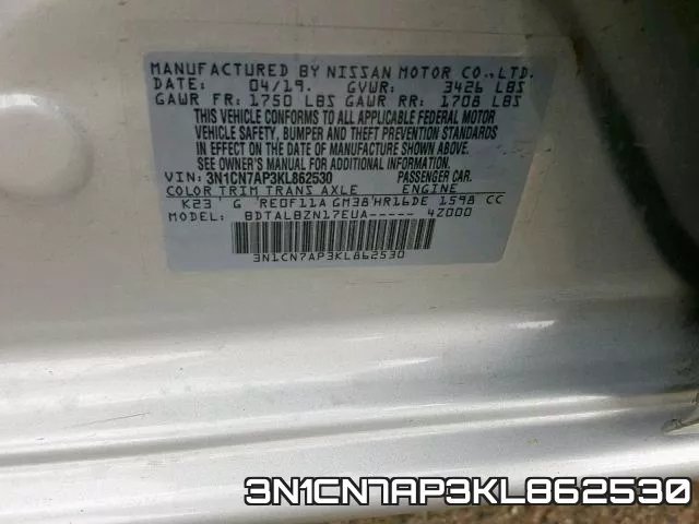 3N1CN7AP3KL862530 фото 2