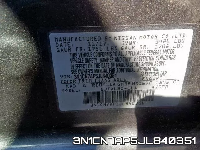 3N1CN7AP5JL840351 фото 2