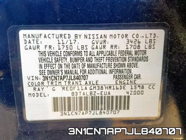 3N1CN7AP7JL840707 фото 2