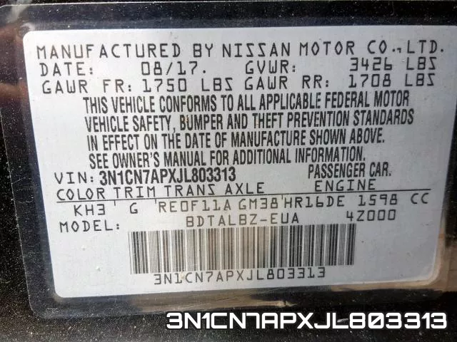 3N1CN7APXJL803313 фото 2