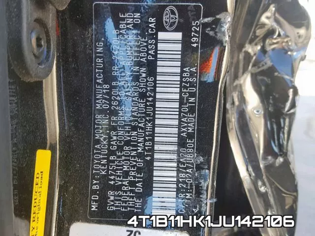 4T1B11HK1JU142106 фото 2