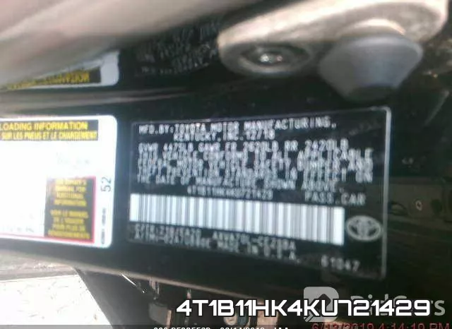 4T1B11HK4KU721429 фото 9