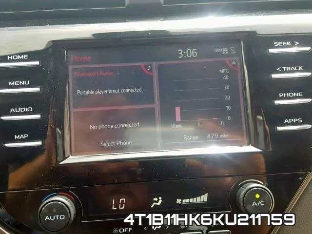 4T1B11HK6KU211759 фото 10