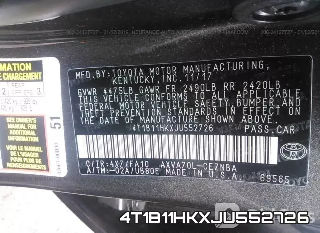 4T1B11HKXJU552726 фото 10