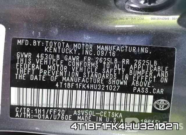 4T1BF1FK4HU321027 фото 10