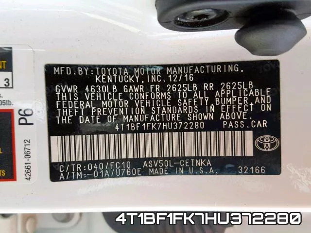 4T1BF1FK7HU372280 фото 2