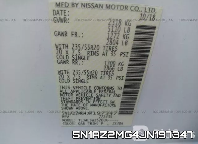 5N1AZ2MG4JN197347 фото 10