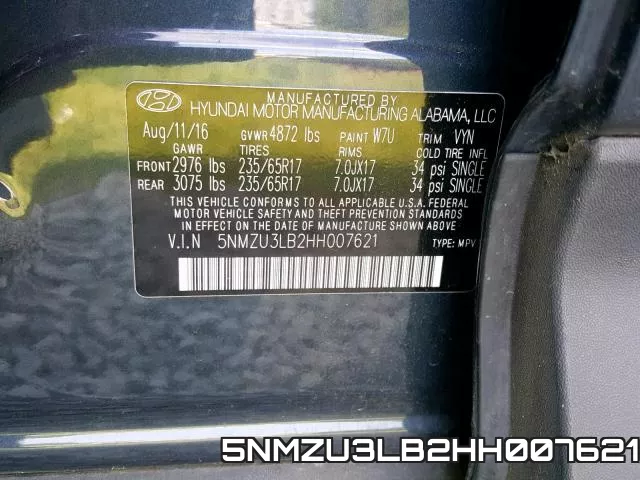 5NMZU3LB2HH007621 фото 2