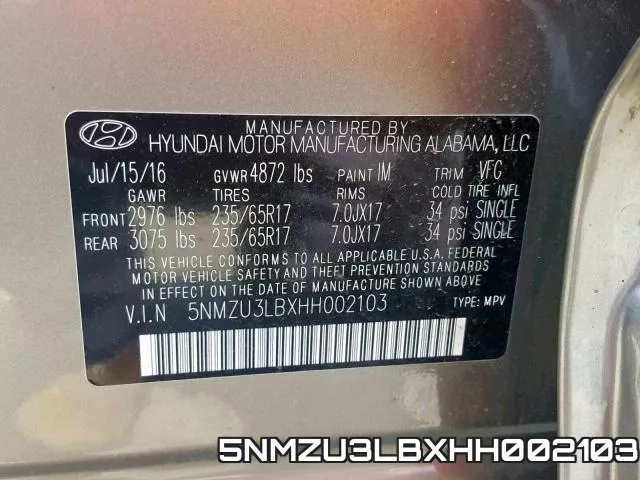 5NMZU3LBXHH002103 фото 2