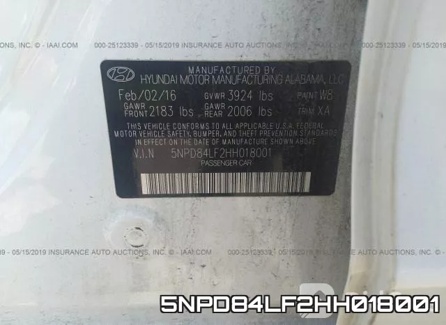 5NPD84LF2HH018001 фото 10