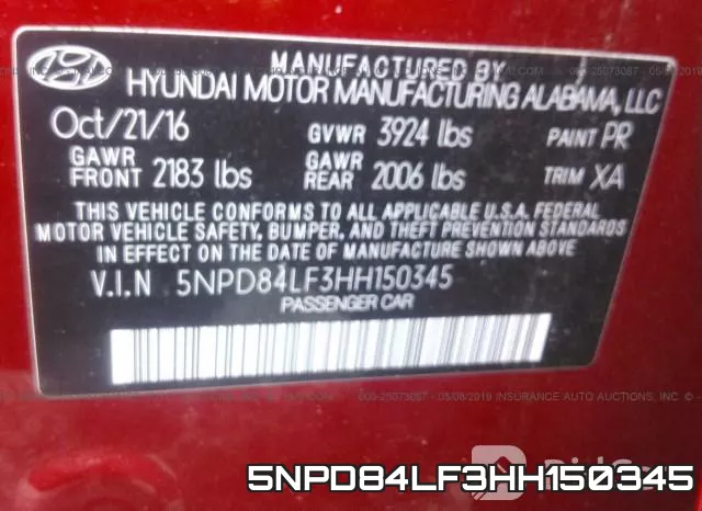 5NPD84LF3HH150345 фото 10