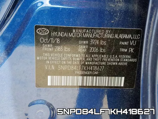 5NPD84LF7KH418627 фото 2