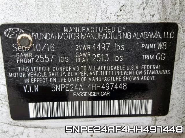 5NPE24AF4HH497448 фото 2