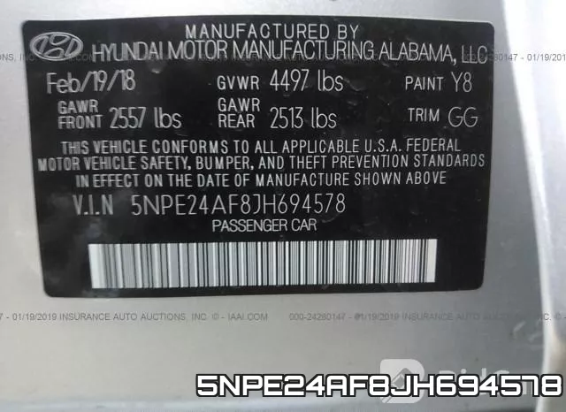 5NPE24AF8JH694578 фото 10
