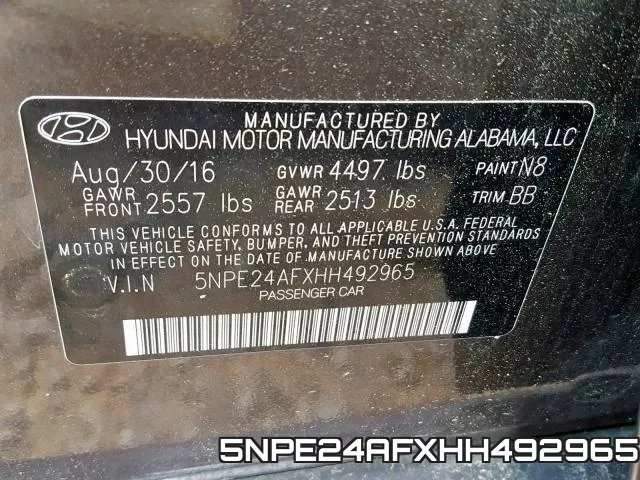 5NPE24AFXHH492965 фото 2