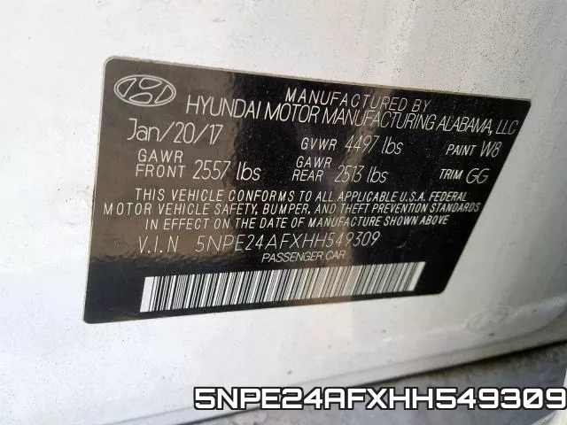 5NPE24AFXHH549309 фото 2
